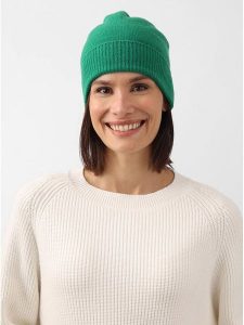 Zwillingsherz Kaszmirowa czapka beanie w kolorze zielonym rozmiar: onesize. Zielone czapki Zwillingsherz, bez wzorów, z kaszmiru. Za 149,31 zł.