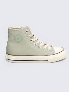 BIG STAR Sneakersy w kolorze zielonym rozmiar: 40. Zielone trampki Big Star, bez wzorów, za kostkę, bez zapięcia. Za 77,99 zł.