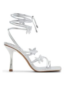 CALL IT SPRING Sandały w kolorze srebrnym na szpilce rozmiar: 37. Szare sandały Call it Spring, bez wzorów, z otwartym noskiem, bez obcasa, na koturnie, bez zapięcia. Za 130,99 zł.