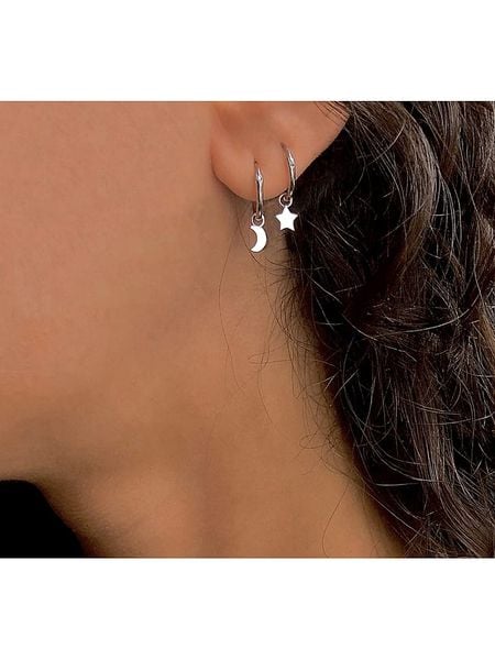 Eclat d'Argent Srebrne kolczyki-kreole rozmiar: onesize. Szare kolczyki Eclat d'Argent, srebrne. Za 100,28 zł.