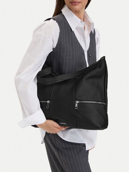 Lasocki Torebka CEO-LSK-L-012-10 Czarny. Czarne torebki klasyczne Lasocki, bez wzorów, ze skóry, bez dodatków. Za 199,99 zł.