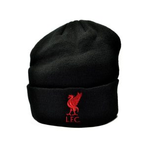 Czapka zimowa Liverpool FC - licencjonowana. Czarne czapki LIVERPOOL FC, bez wzorów, sportowe. Za 119,99 zł.