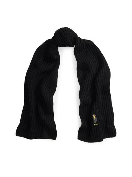 Polo Ralph Lauren Szalik 455P04660001 Czarny. Czarne rękawiczki Polo Ralph Lauren, bez wzorów, z wełny. Za 349,99 zł.