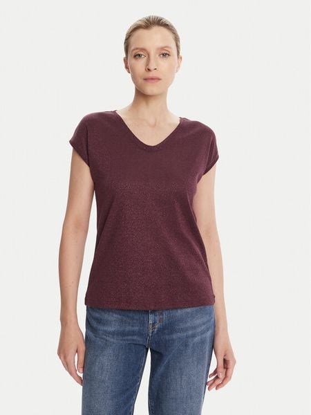 ONLY T-Shirt Silvery 15136069 Bordowy Loose Fit. Czerwone t-shirty ONLY, m, bez wzorów, z syntetyku, bez kołnierzyka, bez ramiączek. Za 49,99 zł.