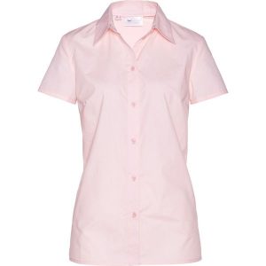Bluzka z krótkim rękawem, z popeliny. Czarne bluzki bonprix, bez wzorów, bez kołnierzyka, bez ramiączek. Za 72,99 zł.