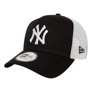 Czapka New Era Yankees Clean Black A-Frame Trucker. Czarne czapki New Era, bez wzorów, z bawełny, eleganckie. Za 126,86 zł.