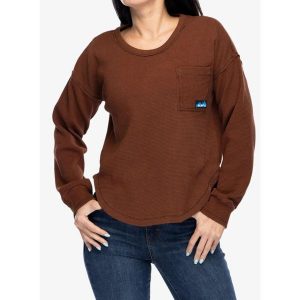 Bluza bawełniana damska Kavu Penshaw. Czerwone bluzy KAVU, s, bez wzorów, z bawełny, bez kaptura. Za 230,99 zł.