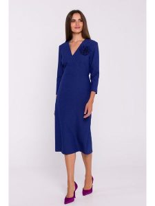 Stylove Sukienka w kolorze granatowym rozmiar: L. Niebieskie sukienki Stylove, na co dzień, l, z aplikacjami, bez kołnierzyka, bez ramiączek, maxi, proste. Za 245,96 zł.