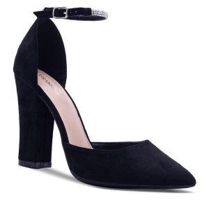 Czółenka DeeZee. Czarne czółenka DeeZee, bez wzorów, bez obcasa, bez zapięcia. Za 119,99 zł.