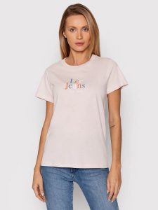 LEE SEASONAL LOGO TEE DAMSKI T-SHIRT KOSZULKA LOGO NADRUK PALE LILAC L41GYGSU 112140030. Bluzki Lee, l, bez wzorów, bez kołnierzyka, bez ramiączek. Za 69,99 zł.