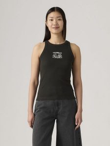 Levi's Top w kolorze czarnym rozmiar: L. Czarne topy Levi's®, l, bez wzorów, z bawełny, bez kołnierzyka, bez ramiączek. Za 61,17 zł.