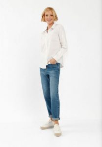 Biała koszula K-SWAN. Białe koszule Volcano, l, bez wzorów, z bawełny, bez kołnierzyka, plus size, bez ramiączek. Za 149,99 zł.