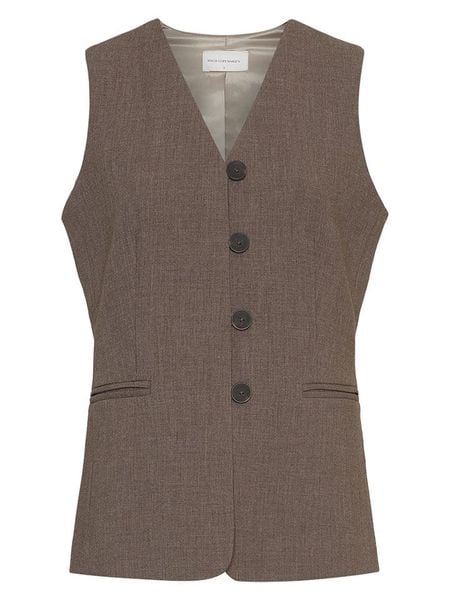 MOSS COPENHAGEN Kamizelka "Rosina" w kolorze szarobrązowym rozmiar: XS. Brązowe kamizelki Moss Copenhagen, xs, bez wzorów, bez kołnierzyka, bez ramiączek, bez kaptura. Za 217,99 zł.