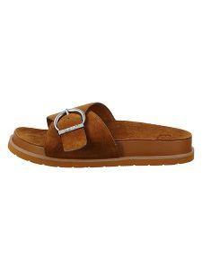 GANT Footwear Skórzane klapki "Mardale" w kolorze jasnobrązowym rozmiar: 38. Brązowe klapki GANT Footwear, bez wzorów, z otwartym noskiem, bez obcasa. Za 246,45 zł.