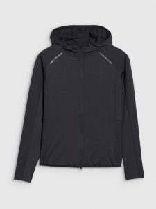 4F Bluza rowerowa szybkoschnąca damska - czarna M. Czarne bluzy 4f, l, bez wzorów, z dzianiny, bez kaptura. W wyprzedaży za 229,99 zł.