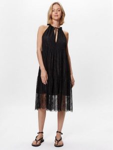 TWINSET Sukienka codzienna 231TT2171 Czarny Regular Fit. Czarne kombinezony Twinset, bez wzorów, z syntetyku, bez kołnierzyka, bez ramiączek. Za 399,99 zł.