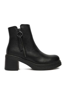 Clara Barson Botki CEO-WS6570-07 Czarny. Czarne botki Clara Barson, bez wzorów, z materiału, bez obcasa, na słupku, bez zapięcia. Za 159,99 zł.