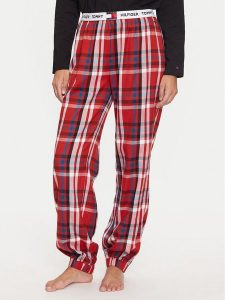 Tommy Hilfiger Spodnie piżamowe UW0UW05634 Czerwony Regular Fit. Czerwone piżamy TOMMY HILFIGER, bez wzorów, z wiskozy, bez ramiączek. Za 189,99 zł.