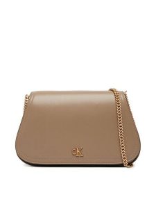 Calvin Klein Torebka Ck Curved Wallet On Chain LV04F1153G Beżowy. Brązowe torebki klasyczne Calvin Klein, bez wzorów, ze skóry, bez dodatków. Za 409,99 zł.