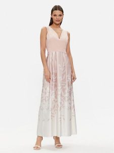 Rinascimento Sukienka wieczorowa CFC0117507003 Różowy Regular Fit. Czerwone kombinezony Rinascimento, xs, bez wzorów, z syntetyku, wizytowe, bez kołnierzyka, bez ramiączek. Za 399,99 zł.