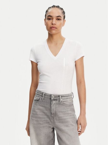 Armani Exchange T-Shirt XW000529 AF10356 U0002 Biały Slim Fit. Białe t-shirty Armani Exchange, xs, bez wzorów, z bawełny, bez kołnierzyka, bez ramiączek. Za 109,99 zł.