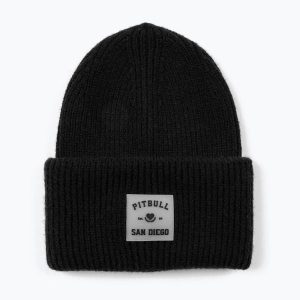 Czapka zimowa Pitbull Beanie Love PB. Czarne czapki PITBULL, bez wzorów, z materiału, sportowe. Za 62,99 zł.