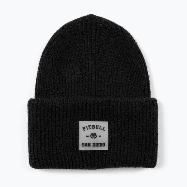 Czapka zimowa Pitbull Beanie Love PB. Czarne czapki PITBULL, bez wzorów, z materiału, sportowe. Za 52,99 zł.