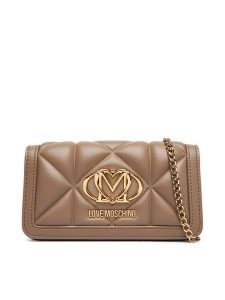 LOVE MOSCHINO Torebka JC5640PP0PLC0105 Beżowy. Brązowe torebki wieczorowe LOVE MOSCHINO, bez wzorów, ze skóry, bez dodatków. Za 699,99 zł.