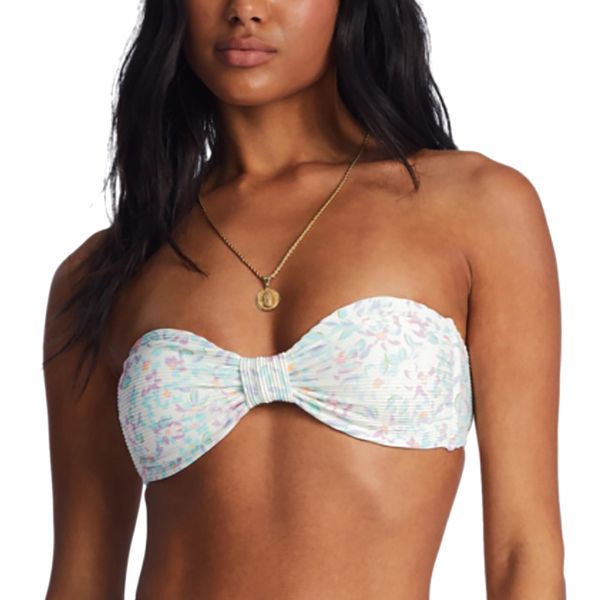 Góra od stroju kąpielowego Billabong Sweet Oasis Tanlines Bandeau. Białe bikini Billabong, bez wzorów. W wyprzedaży za 89,99 zł.