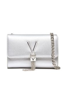 Valentino Torebka Divina VBS1R403G Srebrny. Szare torebki klasyczne Valentino, bez wzorów, ze skóry, bez dodatków. Za 199,99 zł.