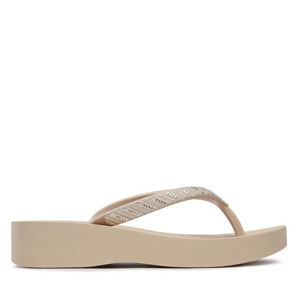 Japonki Ipanema. Brązowe klapki Ipanema, bez wzorów, z meshu, bez obcasa. Za 99,99 zł.