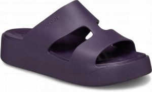 Klapki Dla Dorosłych Crocs Getaway Platform H-strap. Fioletowe klapki Crocs, bez wzorów, z materiału, bez obcasa. Za 139,99 zł.