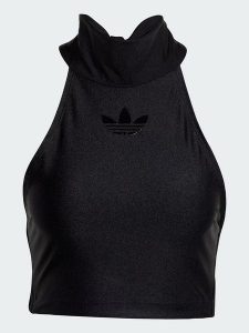 Adidas Top w kolorze czarnym rozmiar: XXS. Czarne topy ADIDAS, xxs, bez wzorów, bez kołnierzyka, bez ramiączek. Za 79,21 zł.