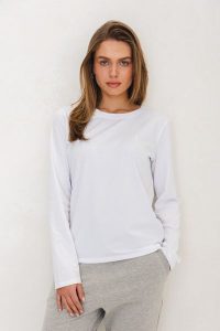BLUZKA INGA BIAŁA Z HAFTEM M - Flawless. Białe bluzki Flawless, m, bez wzorów, z bawełny, biznesowe, bez kołnierzyka, bez ramiączek. Za 227,00 zł.