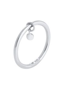 Elli Damski pierścionek okrągła płytka Basic Minimal srebro 925 Sterling Silver Pierścionki 1 ct. Szare pierścionki Elli, srebrne. Za 248,99 zł.