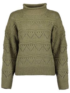 Blue Seven Sweter w kolorze khaki rozmiar: 44. Brązowe swetry oversize Blue Seven, bez wzorów, ze splotem, bez ramiączek. Za 87,99 zł.