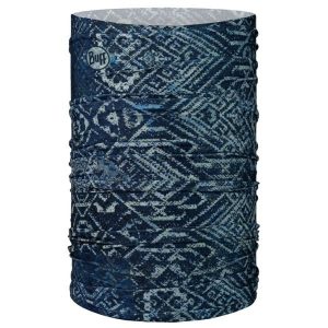 Chusta do biegania unisex Buff Orginal Ecostretch Night Blue ochrona UPF 50. Niebieskie apaszki i chusty WALDHAUSEN, bez wzorów, sportowe. Za 99,99 zł.