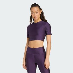 Koszulka Workout Essentials Shine. Fioletowe bluzki ADIDAS, xs, bez wzorów, sportowe, bez kołnierzyka, bez ramiączek. Za 179,00 zł.