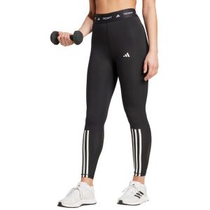 Adidas Techfit Legginsy damskie 7/8, wysoka talia, mocno dopasowane. Czarne legginsy ADIDAS, bez wzorów, z materiału, z podwyższonym stanem. Za 238,70 zł.