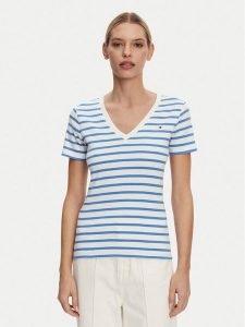 Tommy Hilfiger T-Shirt New Cody WW0WW40584 Niebieski Slim Fit. Niebieskie t-shirty TOMMY HILFIGER, m, bez wzorów, z bawełny, bez kołnierzyka, bez ramiączek. Za 119,99 zł.