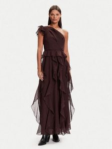 Vero Moda Sukienka koktajlowa Sabrina 10343819 Brązowy Regular Fit. Brązowe kombinezony Vero Moda, s, bez wzorów, z syntetyku, wizytowe, bez kołnierzyka, bez ramiączek. Za 449,99 zł.
