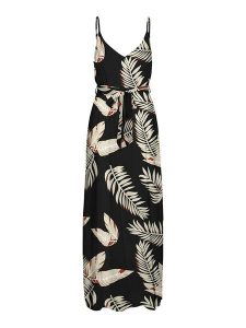 Vero Moda Sukienka w kolorze czarno-beżowym rozmiar: M. Brązowe sukienki Vero Moda, m, bez wzorów, z tkaniny, bez kołnierzyka, bez ramiączek, maxi. Za 144,92 zł.