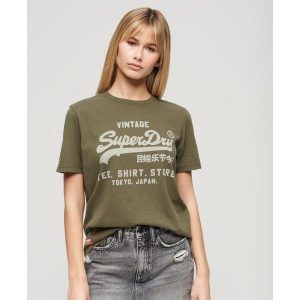 Koszulka casual Vintage Logo Heritage. Szare koszulki sportowe Superdry, bez wzorów, bez ramiączek. W wyprzedaży za 137,55 zł.
