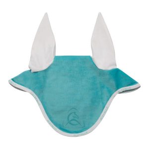 Czapka przeciwmuchowa dla konia z silikonu Acavallo Lycra Special Edition. Niebieskie czapki ACAVALLO, bez wzorów, z elastanu, biznesowe. Za 114,50 zł.