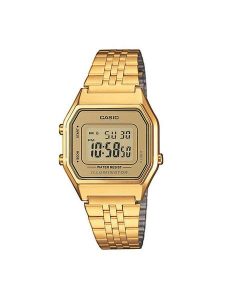 Casio Zegarek Vintage LA680WEGA-9ER Złoty. Żółte, cyfrowe zegarki Casio. Za 249,99 zł.