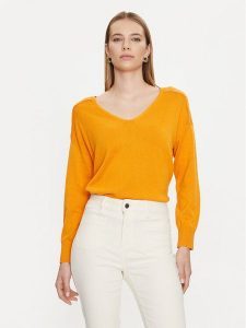Morgan Sweter 241-MOLLI Pomarańczowy Regular Fit. Brązowe swetry klasyczne Morgan, m, z bawełny, bez kołnierzyka. Za 229,99 zł.