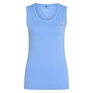 Damski tank top HV Polo Classic. Niebieskie topy HV POLO, bez wzorów, eleganckie, bez kołnierzyka, bez ramiączek. Za 162,50 zł.