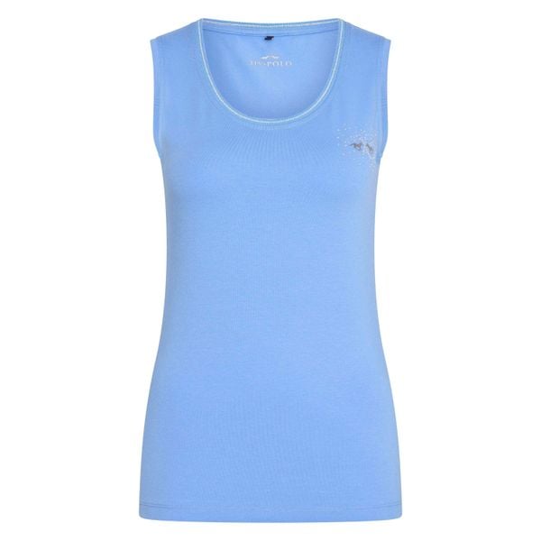 Damski tank top HV Polo Classic. Niebieskie topy HV POLO, bez wzorów, eleganckie, bez kołnierzyka, bez ramiączek. Za 148,00 zł.