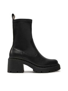 Pepe Jeans Botki PLS50549 Czarny. Czarne botki Pepe Jeans, bez wzorów, z jeansu, bez obcasa, na słupku, bez zapięcia. Za 489,99 zł.