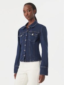 Calvin Klein Jeans Koszula jeansowa LV047G749G Granatowy Slim Fit. Niebieskie koszule Calvin Klein Jeans, m, bez wzorów, z bawełny, bez kołnierzyka, bez ramiączek. Za 409,99 zł.